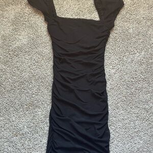 Princess Polly Black Ruched Mini Dress